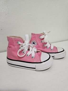 Converse Kids Pink High-Top Canvas Sneakers 3C